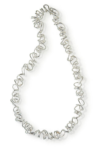 Sterling silver wrapped round wire necklace